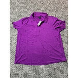 J Jill Wearever Collection Womens Top XL, Berry wine (purple), Short-Sleeve, NWT